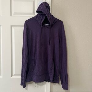 GAP Deep Purple Distressed Hem Hoodie - XL